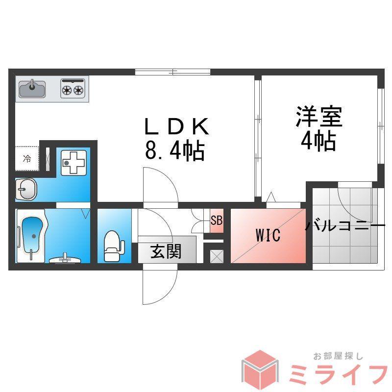 ハーモニーテラス小路東VII(1LDK/3階)の間取り写真