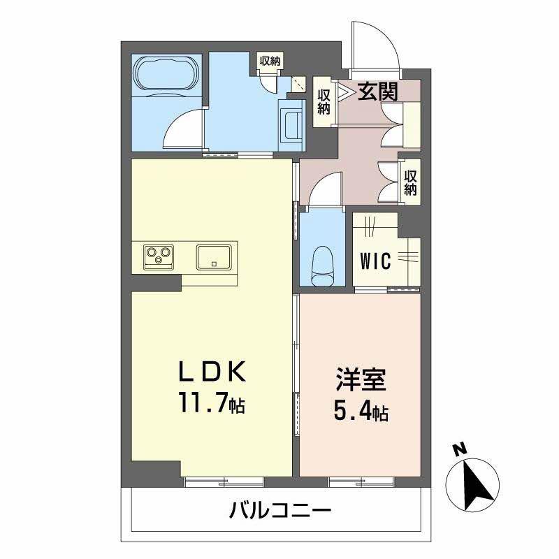 サンシャインSTN(1LDK/1階)の間取り写真