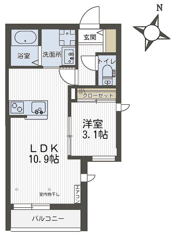 メゾン ステラ(1LDK/2階)の間取り写真