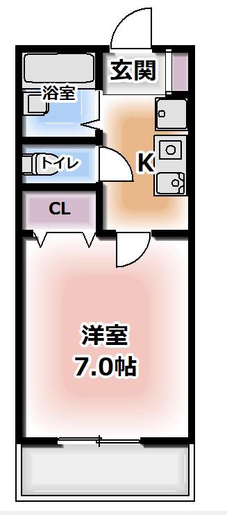 ノルデンハイム瑞光II(1K/7階)の間取り写真
