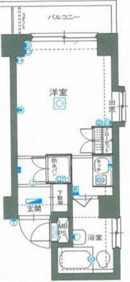 ワコーレ青砥(1K/3階)の間取り写真