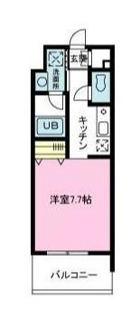 アミティ本川越(1K/7階)の間取り写真