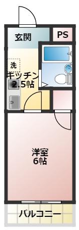 コーポすえひろ(1K/3階)の間取り写真