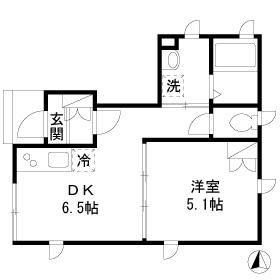 ボナール暁(1DK/1階)の間取り写真