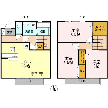 エスペランサ23(3LDK/1階)の間取り写真