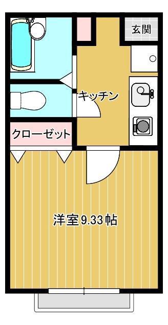 シャトーレタナカ(1K/1階)の間取り写真
