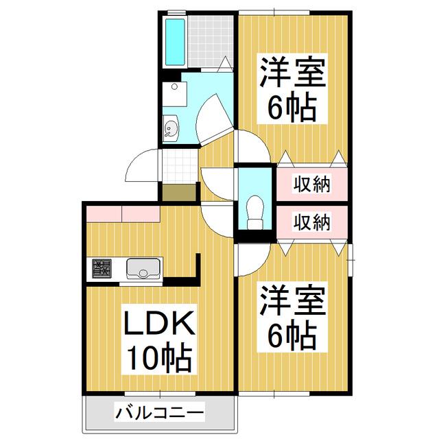 セジュール宮嶋A(2LDK/1階)の間取り写真