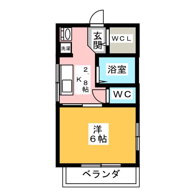 プレジールトザキ(1K/1階)の間取り写真