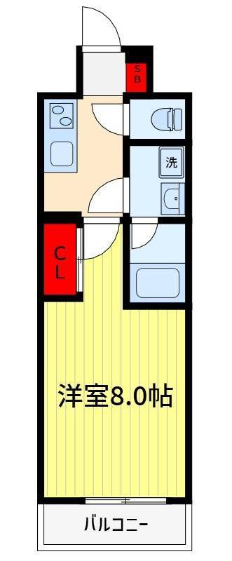 プレディアコート北千住(1LDK/3階)の間取り写真