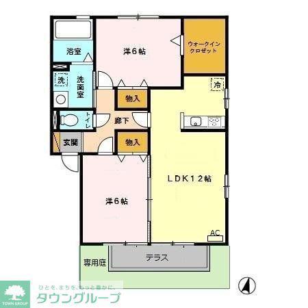 エクレール・パルク(2LDK/1階)の間取り写真
