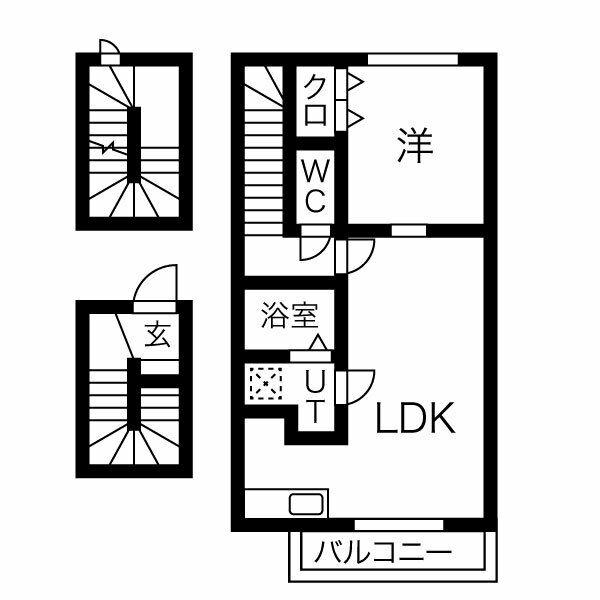椿山荘(1LDK/3階)の間取り写真