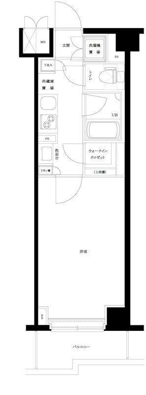 ルーブル亀戸天神前(1K/8階)の間取り写真