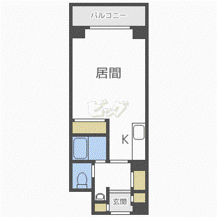 サテラ北34条(1K/5階)の間取り写真