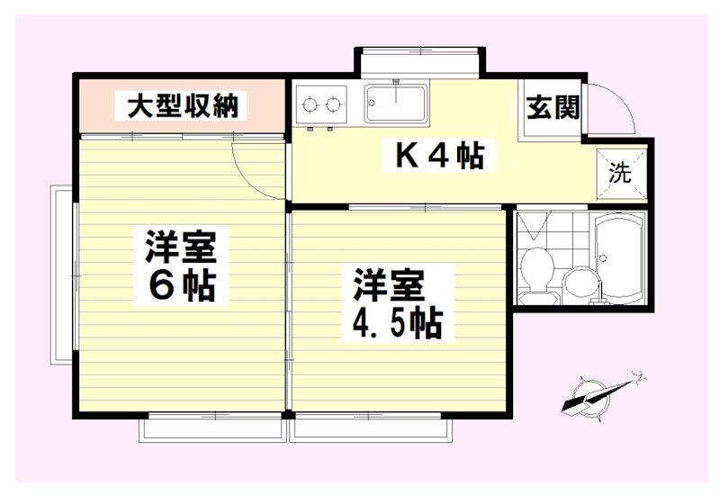 コーポセト(2K/2階)の間取り写真