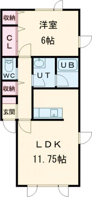 カーサ ドミンゴ(1LDK/2階)の間取り写真