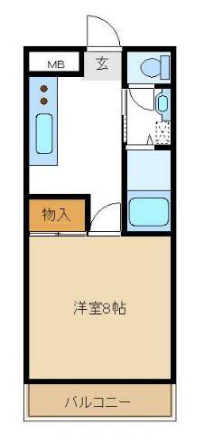 ラフレシアハイツ(1K/3階)の間取り写真