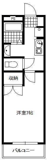 わかばハイツ(1K/1階)の間取り写真