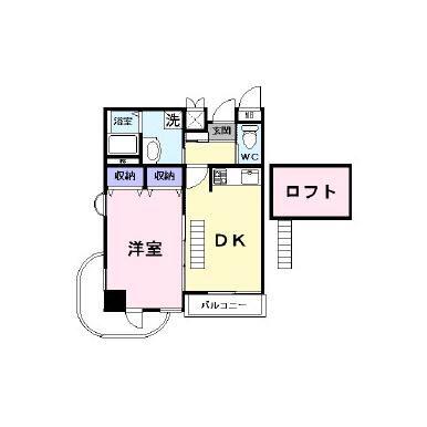 ＪＲ予讃線 丸亀駅 徒歩7分 7階建 築20年(1SDK/7階)の間取り写真
