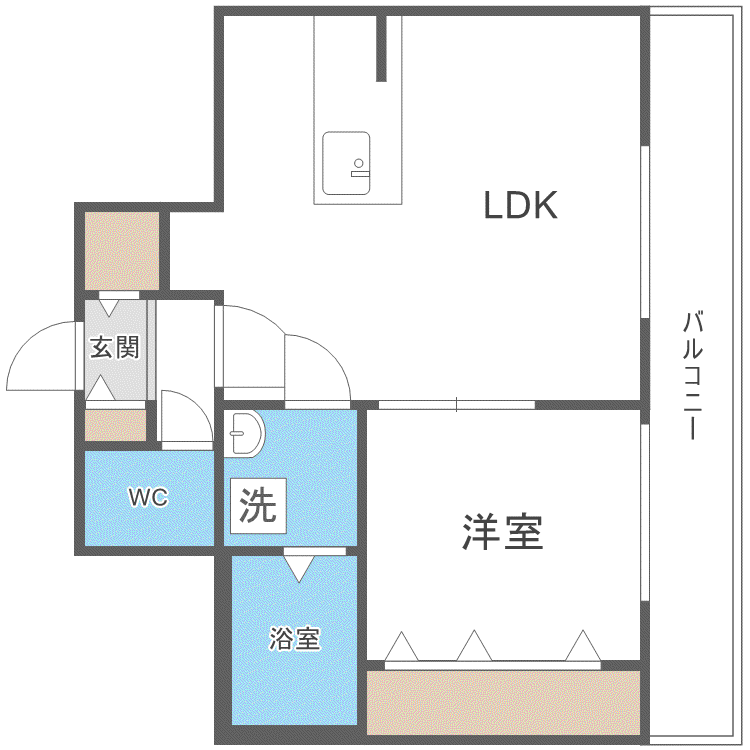 ブロス・ラ・リベルタ(1LDK/6階)の間取り写真