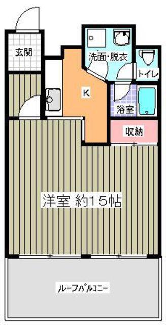 厚木グリーンコーポ(1K/9階)の間取り写真