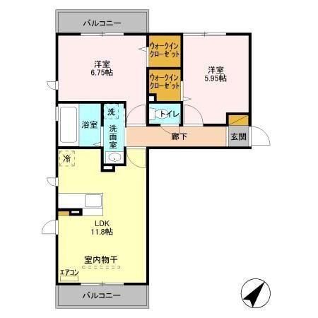 エスペランサ A(2LDK/3階)の間取り写真