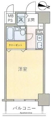 オーシャンハイツ(ワンルーム/8階)の間取り写真
