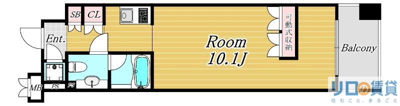 デュオン新大阪レジデンス(1K/10階)の間取り写真