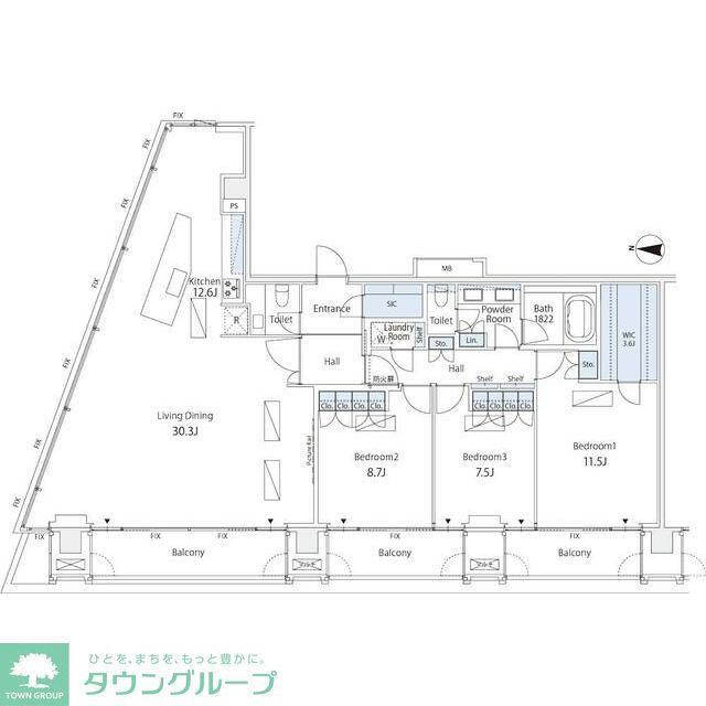 ウィズ原宿レジデンス(3LDK/10階)の間取り写真