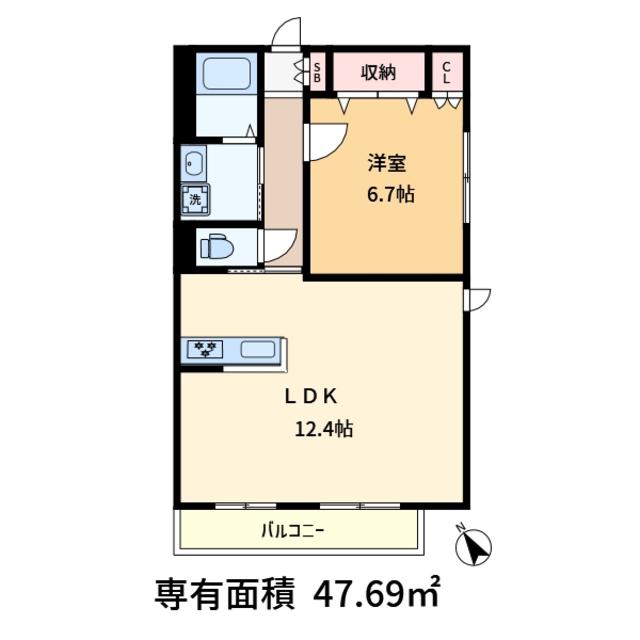 サンクレスト(1LDK/1階)の間取り写真