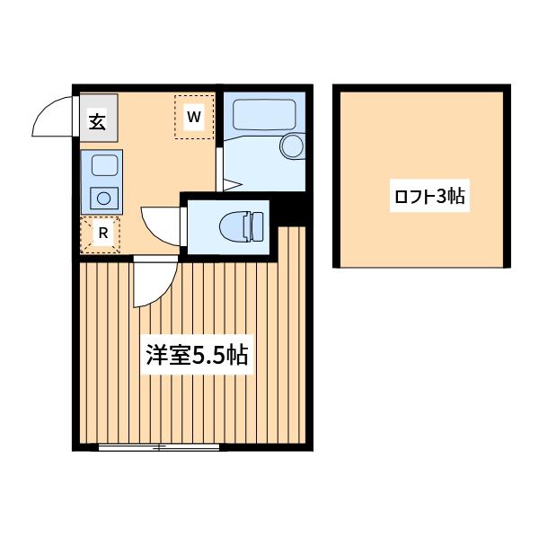 アベニーハウス(1K/2階)の間取り写真