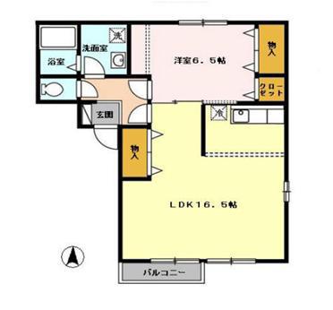 メゾン・ド・マリアージュ C(1LDK/1階)の間取り写真