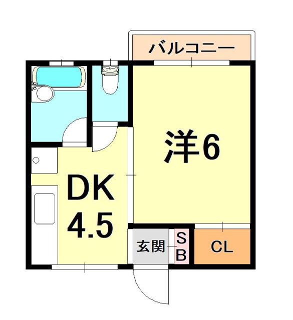 平野マンション(1DK/4階)の間取り写真