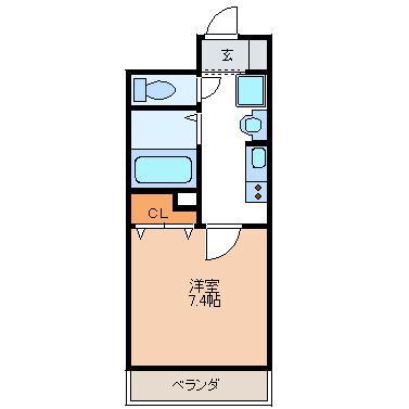 グランドハイツ末広311(1K/3階)の間取り写真