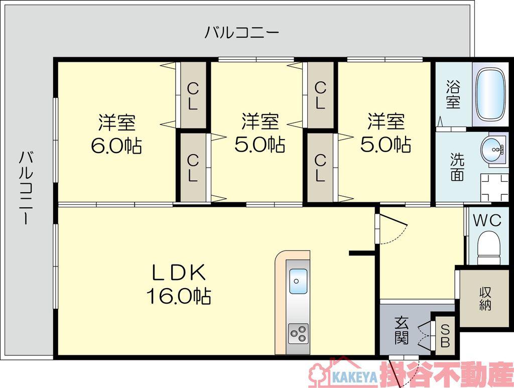 ラフォーレ・ウエスト(3LDK/2階)の間取り写真
