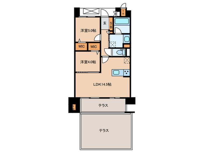 S-RESIDENCE愛宕サウス(2LDK/8階)の間取り写真