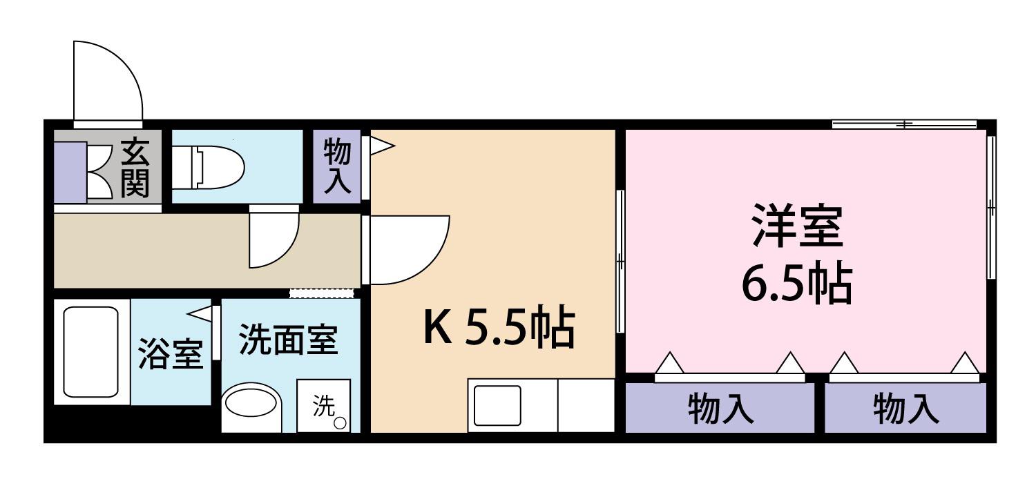 メゾン桐(1DK/1階)の間取り写真