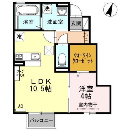 セジュール近江 102(1LDK/1階)の間取り写真