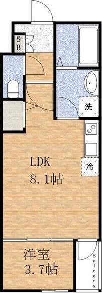 MAISON NOUILLE(1LDK/1階)の間取り写真