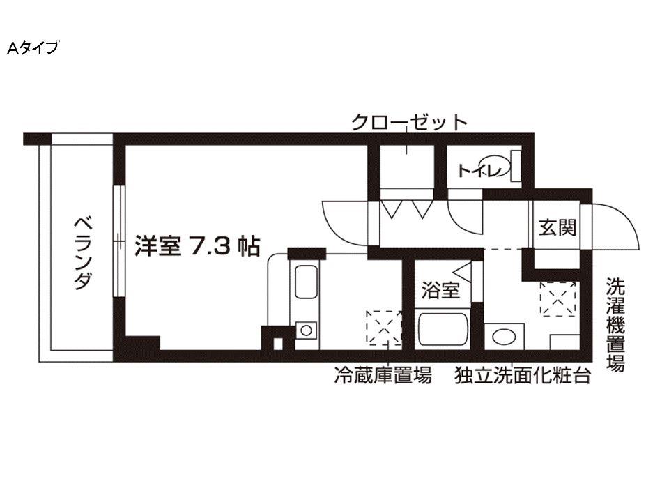 山の手ハウス(1K/4階)の間取り写真