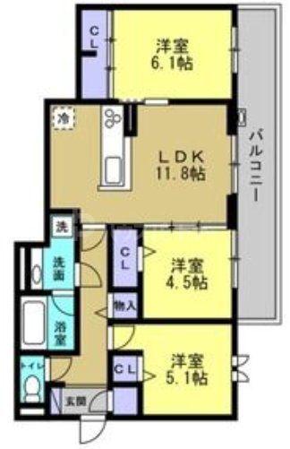 ルーチェ・フォレ(3LDK/1階)の間取り写真