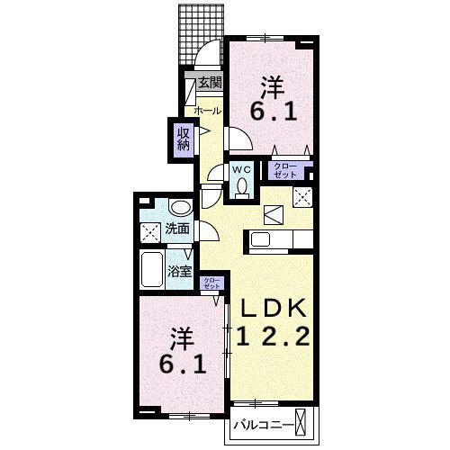 ネオブリースIII(2LDK/1階)の間取り写真