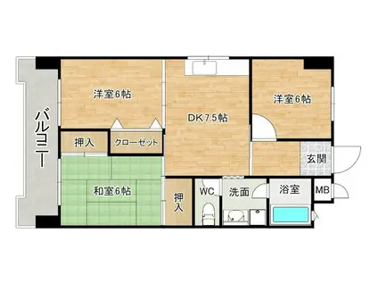 アネシス守恒(3DK/1階)の間取り写真