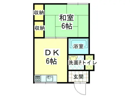 三喜ビル(1DK/2階)の間取り写真