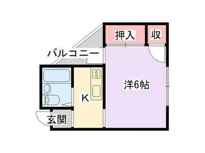 おしゃれ館石津(1K/1階)の間取り写真
