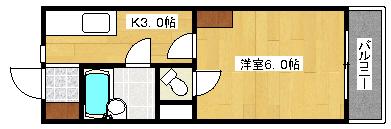 山陽マンション(1K/1階)の間取り写真