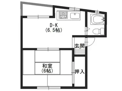 高田マンション(1DK/3階)の間取り写真