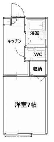 ライトハウス自由ヶ丘 A(1K/2階)の間取り写真