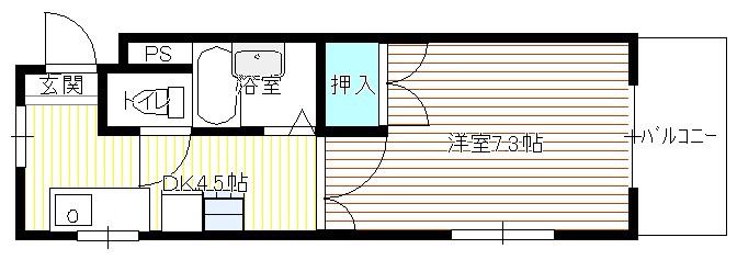 フローラル二瀬(1DK/2階)の間取り写真