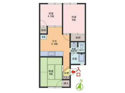 ゴールデンハイツ(3DK/1階)の間取り写真