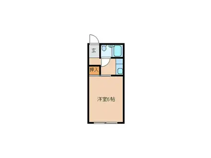 フォーブル幸町B(1K/1階)の間取り写真